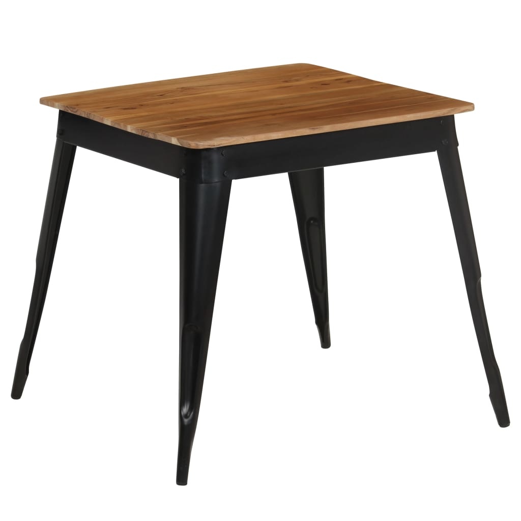 VidaXL Eettafel 75x75x76 cm massief acaciahout en staal