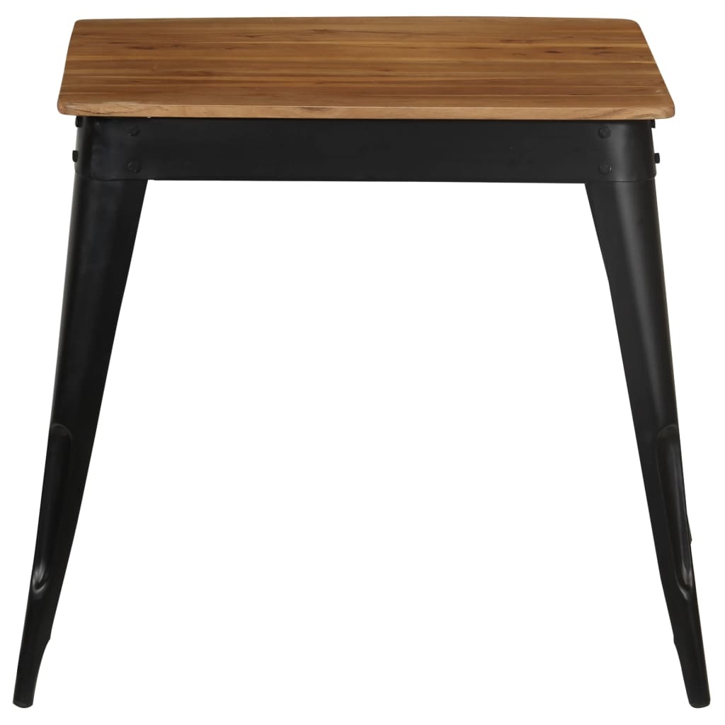 VidaXL Eettafel 75x75x76 cm massief acaciahout en staal