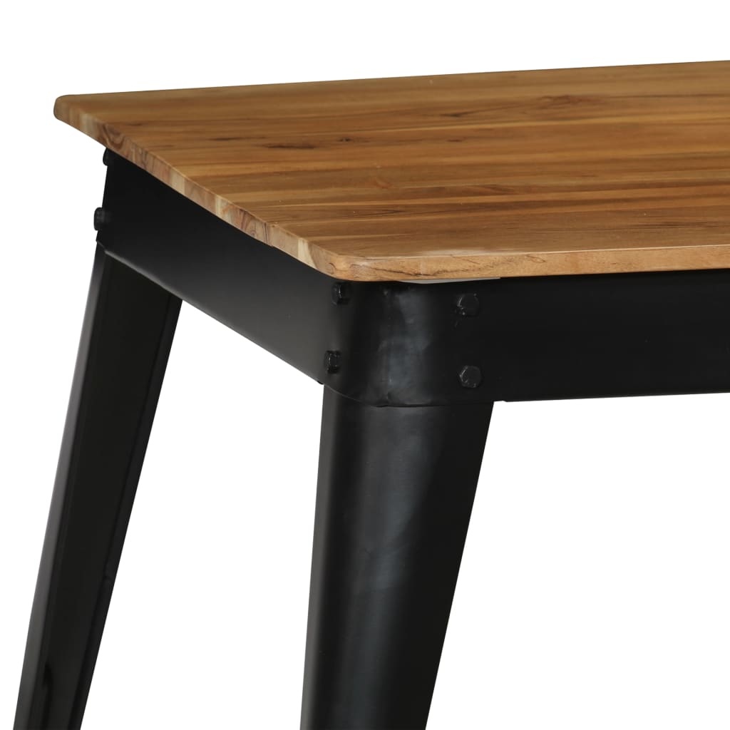 VidaXL Eettafel 75x75x76 cm massief acaciahout en staal