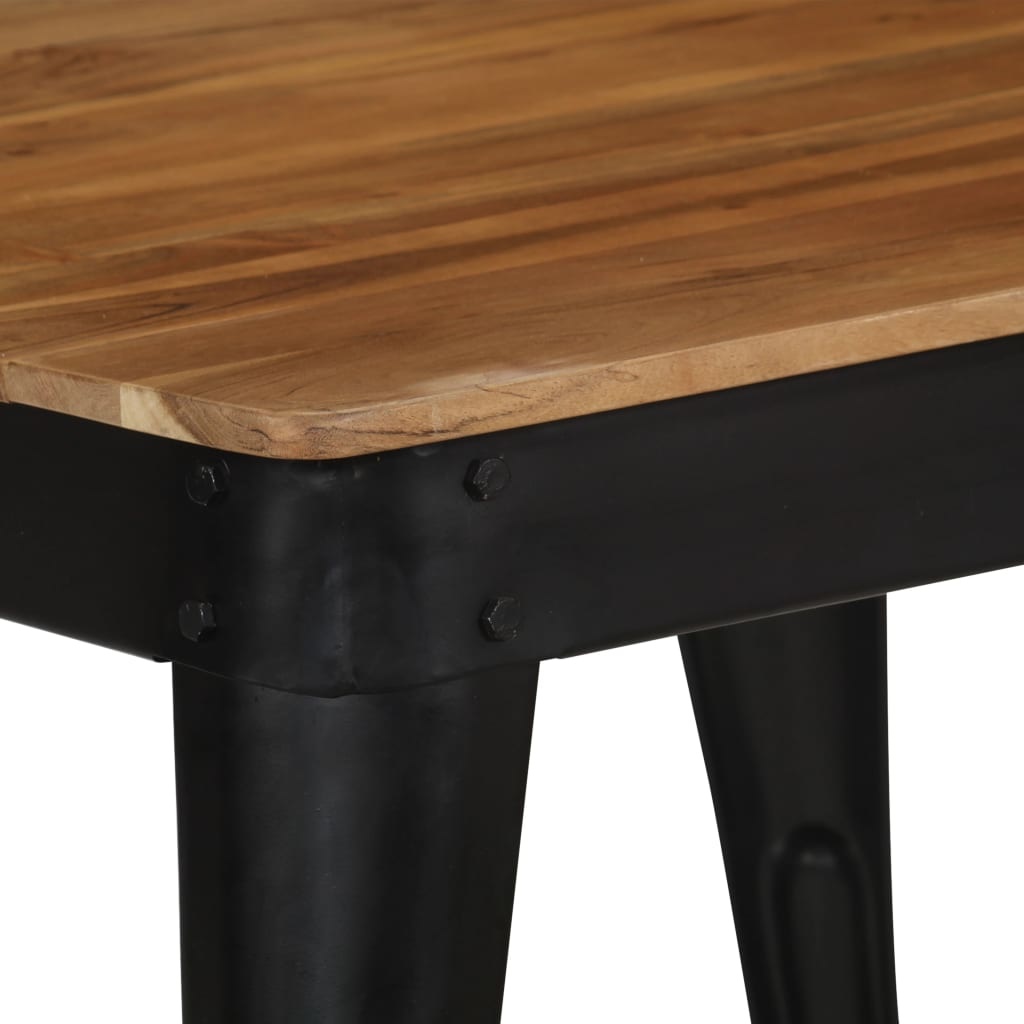 VidaXL Eettafel 75x75x76 cm massief acaciahout en staal