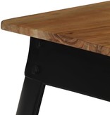 VidaXL Eettafel 75x75x76 cm massief acaciahout en staal