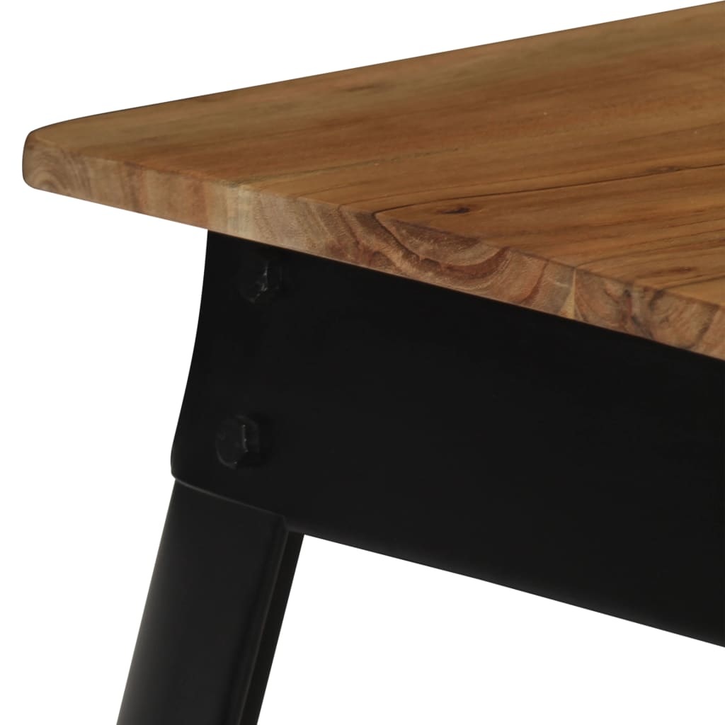 VidaXL Eettafel 75x75x76 cm massief acaciahout en staal