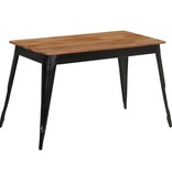 VidaXL Eettafel 120x60x76 cm massief acaciahout en staal