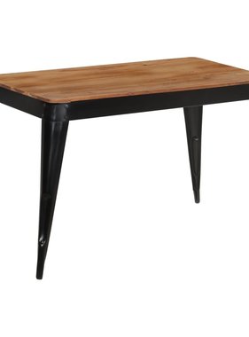 VidaXL Eettafel 120x60x76 cm massief acaciahout en staal