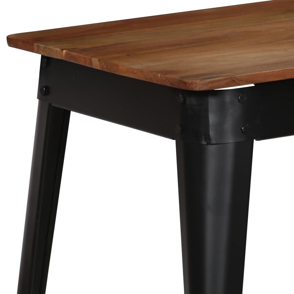 VidaXL Eettafel 120x60x76 cm massief acaciahout en staal