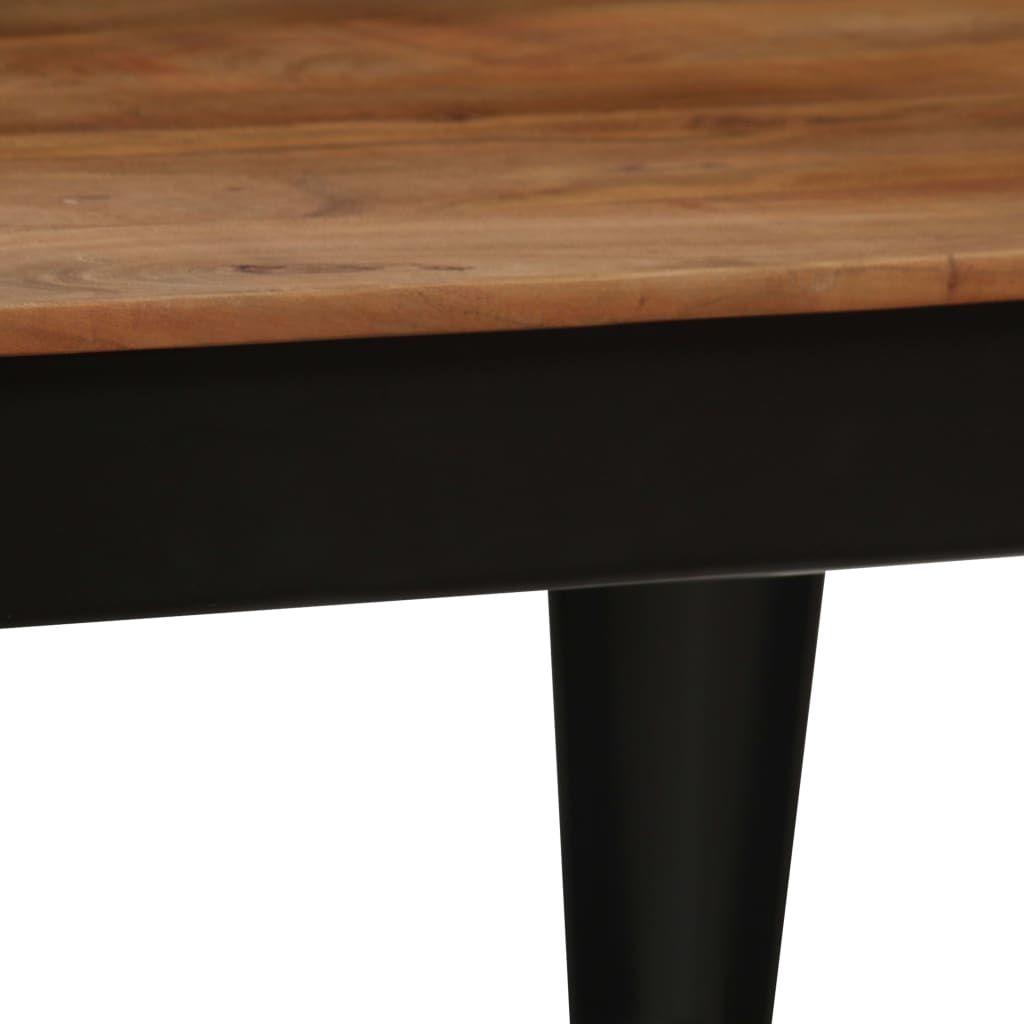 VidaXL Eettafel 120x60x76 cm massief acaciahout en staal