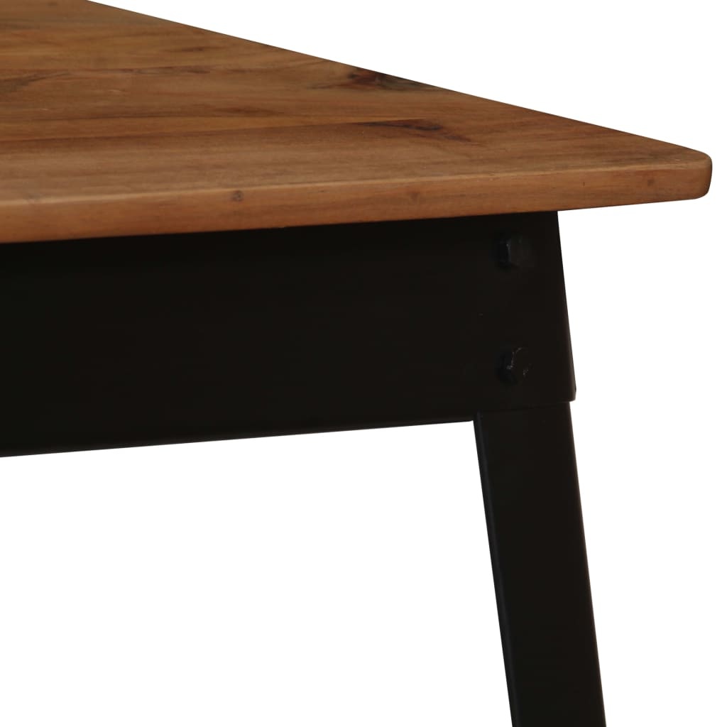 VidaXL Eettafel 120x60x76 cm massief acaciahout en staal