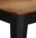 VidaXL Eettafel 120x60x76 cm massief acaciahout en staal