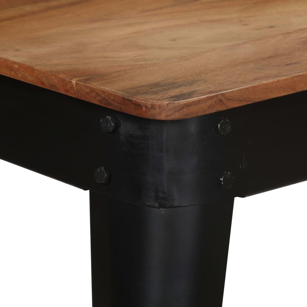 VidaXL Eettafel 120x60x76 cm massief acaciahout en staal
