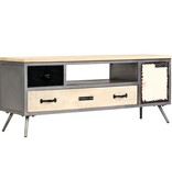 vidaXL Tv-meubel 120x30x45 cm massief mangohout en staal