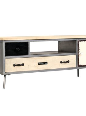 VidaXL Tv-meubel 120x30x45 cm massief mangohout en staal