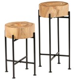 VidaXL Bijzettafels massief acaciahout 2 st