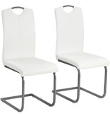 VidaXL Eetkamerstoelen 2 st kunstleer wit