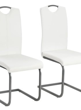 VidaXL Eetkamerstoelen 2 st kunstleer wit