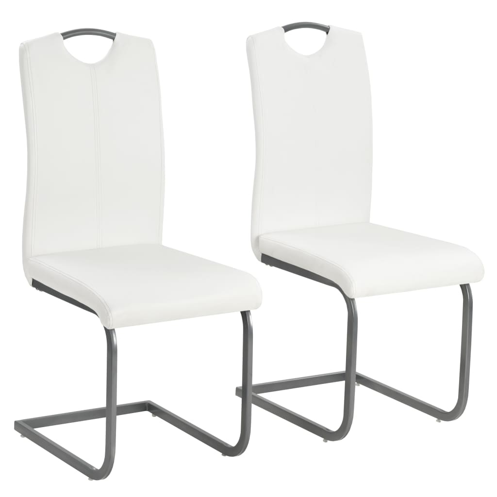 VidaXL Eetkamerstoelen 2 st kunstleer wit