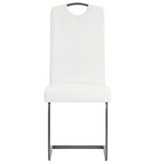 VidaXL Eetkamerstoelen 2 st kunstleer wit