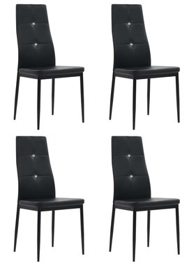 VidaXL Eetkamerstoelen 4 st kunstleer zwart VidaXL Eetkamerstoelen 4 st kunstleer zwart