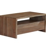 VidaXL Salontafel met natuurlijke rand 90x50x40 cm massief acaciahout grijs