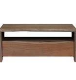 VidaXL Salontafel met natuurlijke rand 90x50x40 cm massief acaciahout grijs