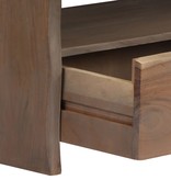 VidaXL Salontafel met natuurlijke rand 90x50x40 cm massief acaciahout grijs