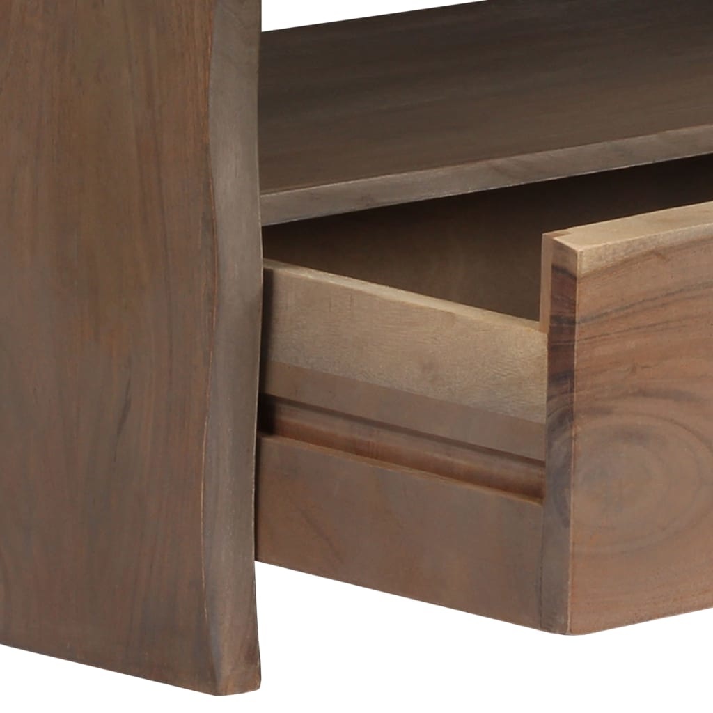 VidaXL Salontafel met natuurlijke rand 90x50x40 cm massief acaciahout grijs