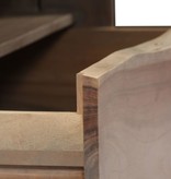 VidaXL Salontafel met natuurlijke rand 90x50x40 cm massief acaciahout grijs