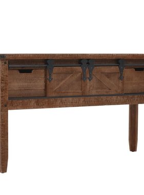 VidaXL Wandtafel 131x35,5x75 cm massief vurenhout bruin