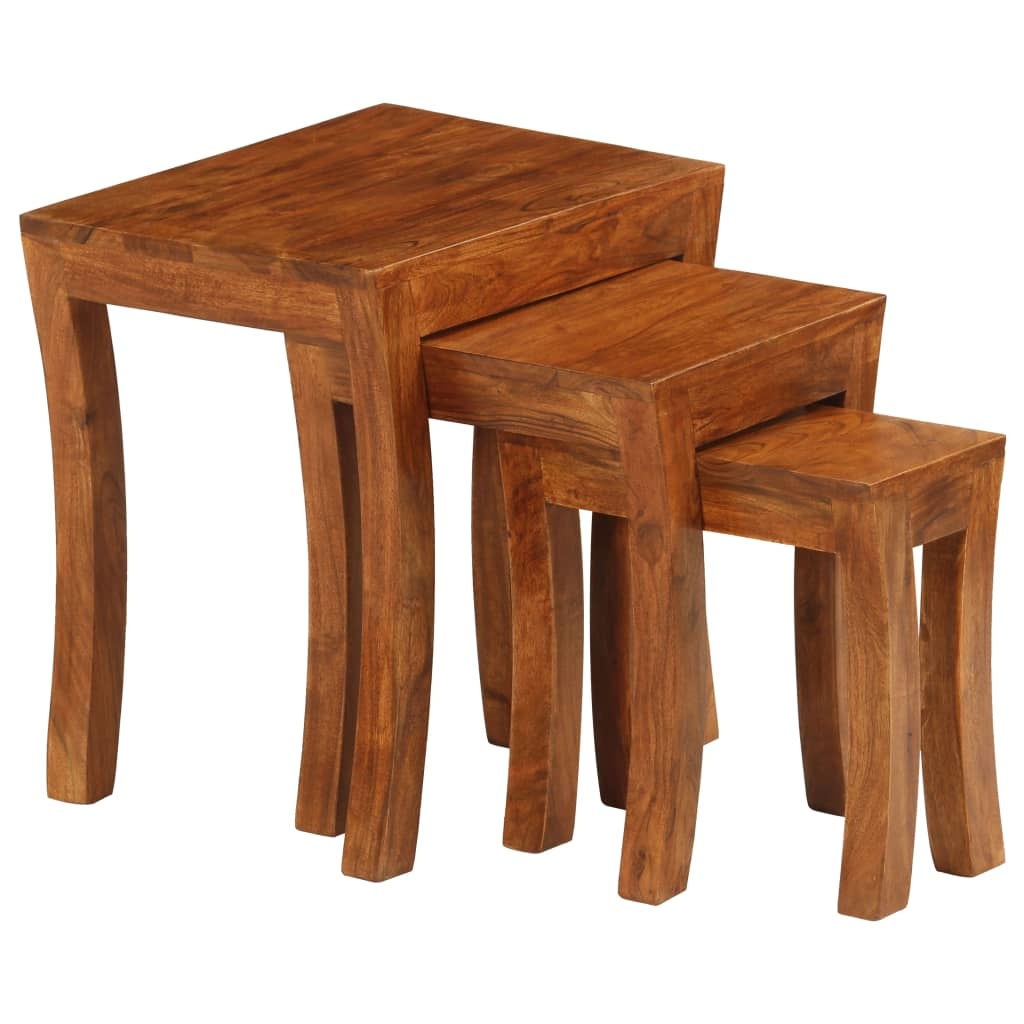VidaXL Tafeltjesset 50x35x50 cm massief acaciahout bruin 3-delig