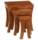 VidaXL Tafeltjesset 50x35x50 cm massief acaciahout bruin 3-delig