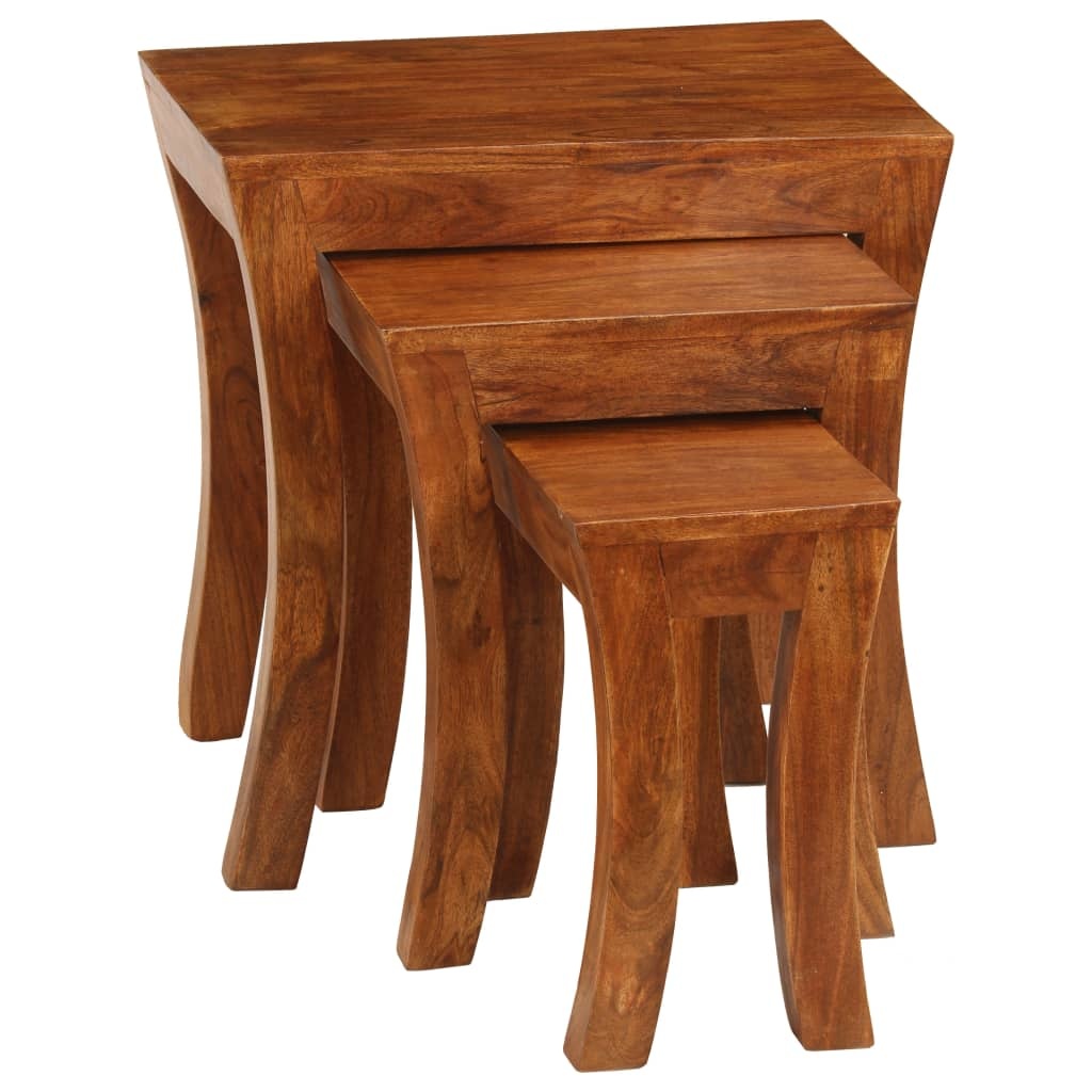 VidaXL Tafeltjesset 50x35x50 cm massief acaciahout bruin 3-delig