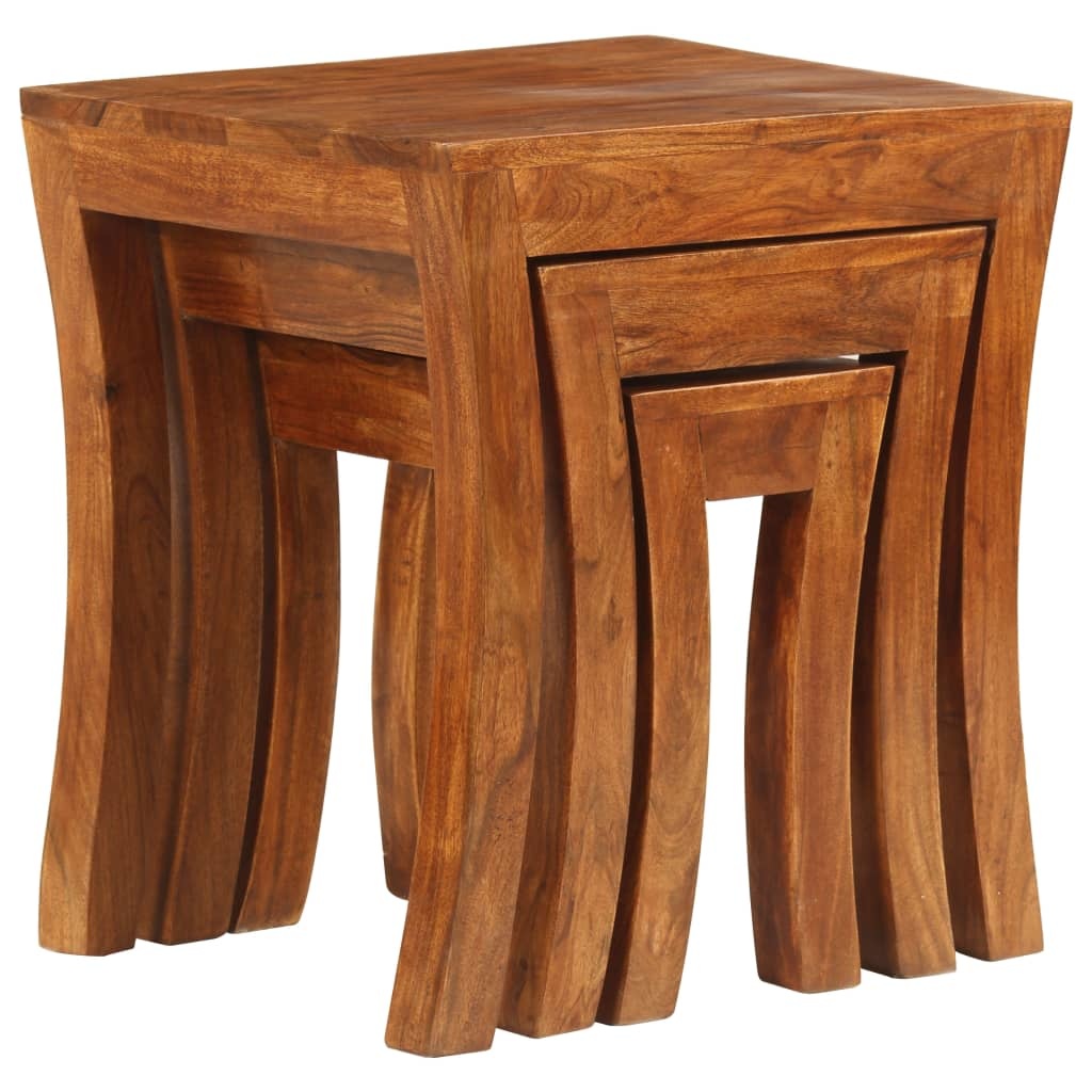 VidaXL Tafeltjesset 50x35x50 cm massief acaciahout bruin 3-delig