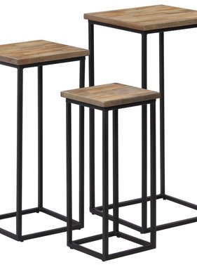 VidaXL Plantentafelset gerecycled teakhout 3-delig