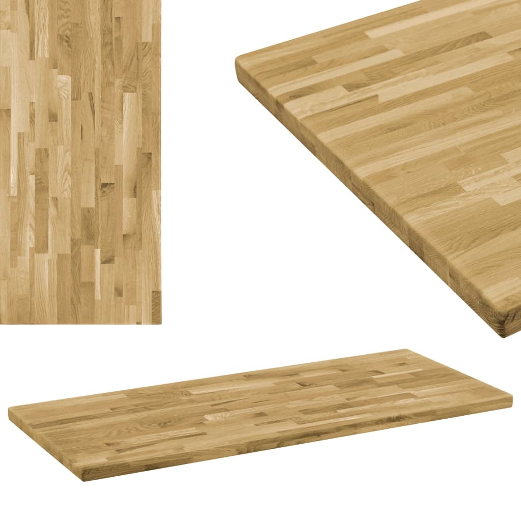 VidaXL Tafelblad rechthoekig 44 mm 140x60 cm massief eikenhout