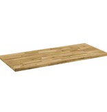 vidaXL Tafelblad rechthoekig 44 mm 100x60 cm massief eikenhout