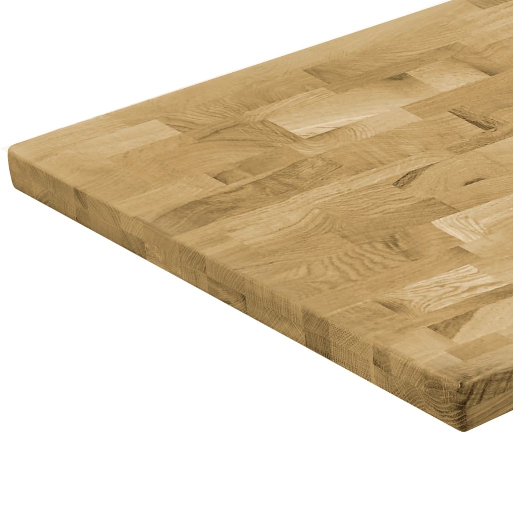 vidaXL Tafelblad rechthoekig 44 mm 100x60 cm massief eikenhout