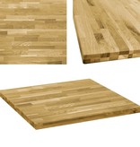 vidaXL Tafelblad vierkant 44 mm 80x80 cm massief eikenhout