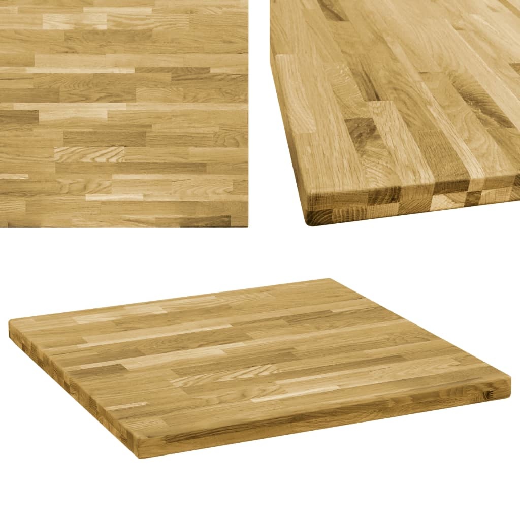 vidaXL Tafelblad vierkant 44 mm 80x80 cm massief eikenhout