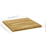 vidaXL Tafelblad vierkant 44 mm 80x80 cm massief eikenhout