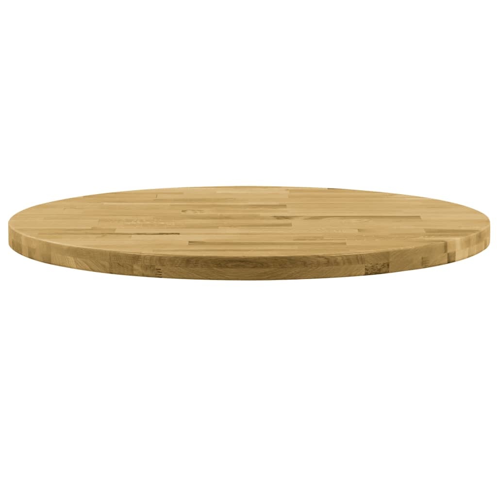 vidaXL Tafelblad rond 44 mm 800 mm massief eikenhout