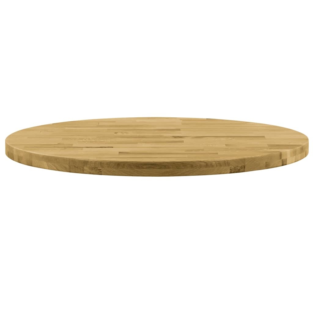 vidaXL Tafelblad rond 44 mm 700 mm massief eikenhout