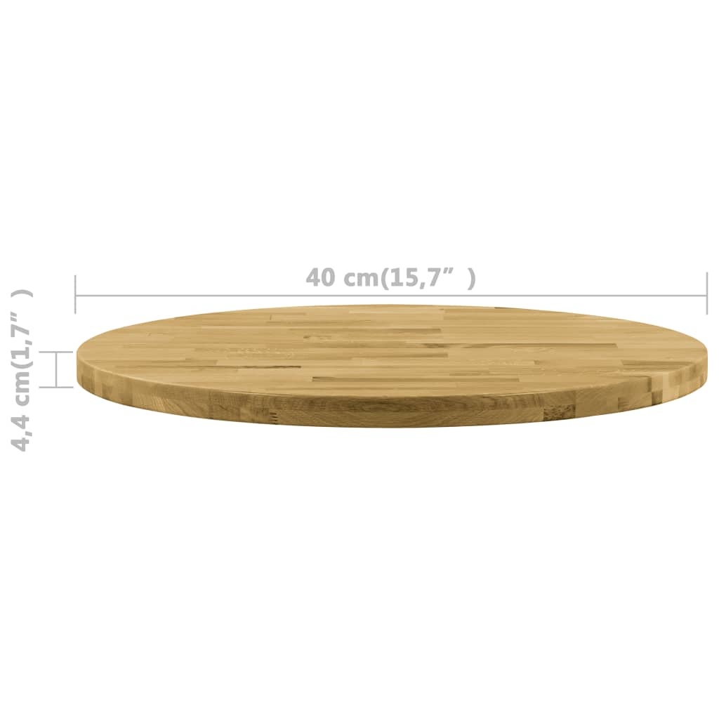 vidaXL Tafelblad rond 44 mm 400 mm massief eikenhout