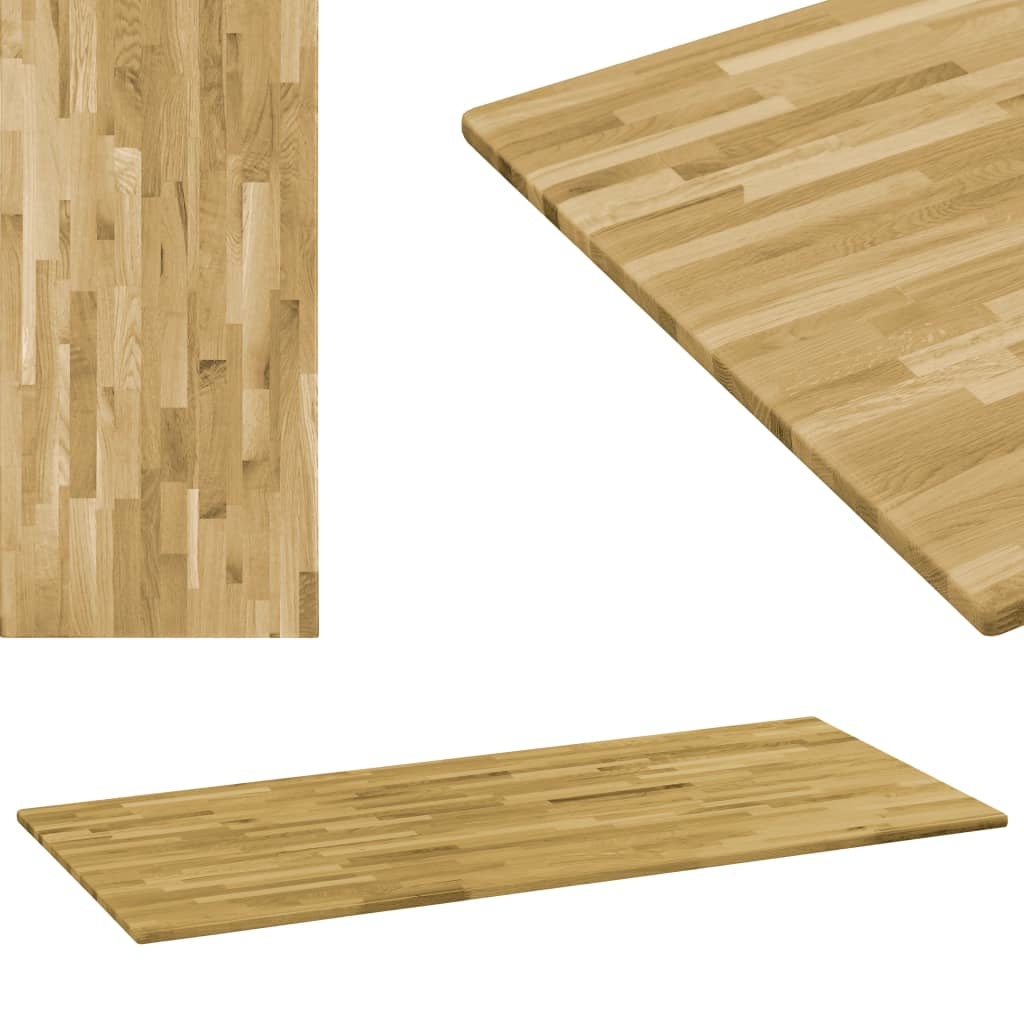 VidaXL Tafelblad rechthoekig 23 mm 100x60 cm massief eikenhout