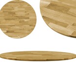 VidaXL Tafelblad rond 23 mm 400 mm massief eikenhout