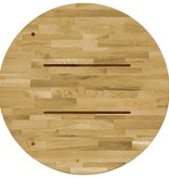 VidaXL Tafelblad rond 23 mm 400 mm massief eikenhout