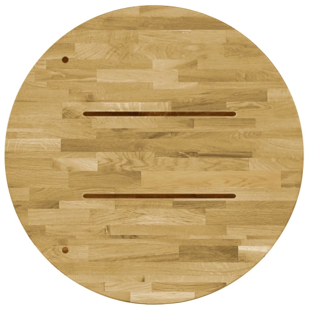 VidaXL Tafelblad rond 23 mm 400 mm massief eikenhout