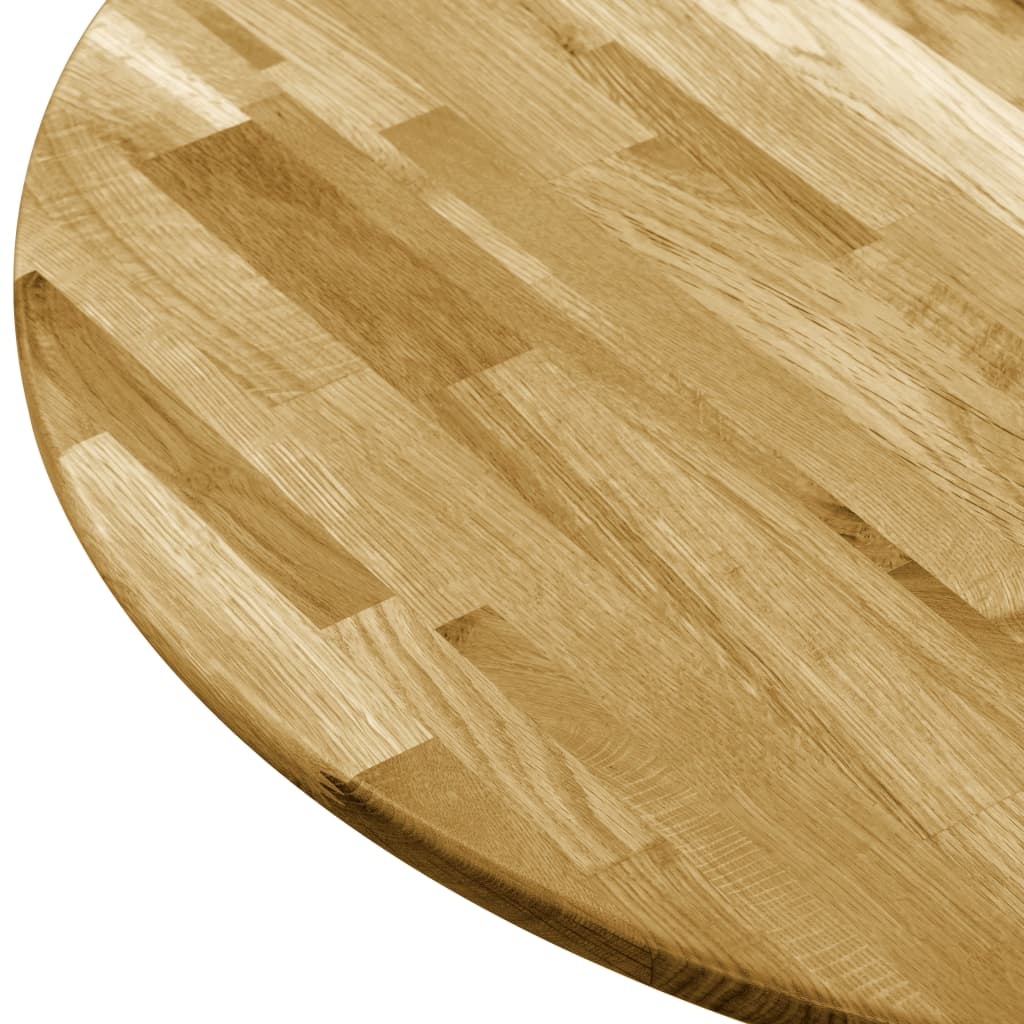 VidaXL Tafelblad rond 23 mm 400 mm massief eikenhout
