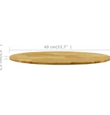 VidaXL Tafelblad rond 23 mm 400 mm massief eikenhout