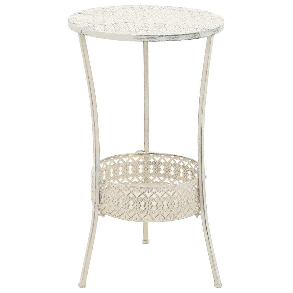 VidaXL Bistrotafel vintage stijl rond 40x70 cm metaal wit
