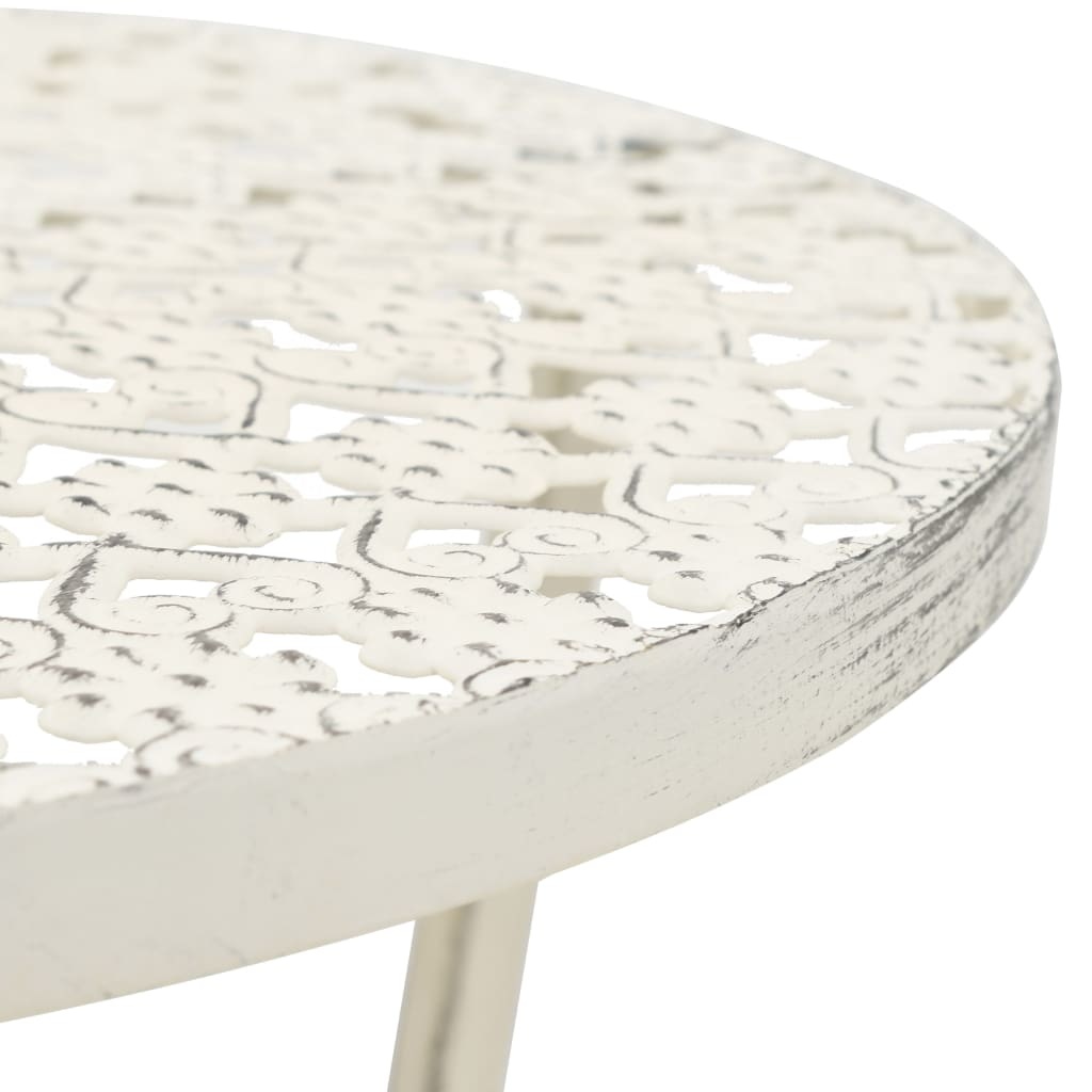 VidaXL Bistrotafel vintage stijl rond 40x70 cm metaal wit