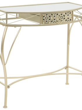 VidaXL Bijzettafel Franse stijl 82x39x76 cm metaal goudkleurig